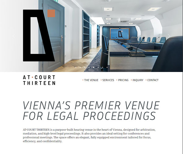 AT•COURT THIRTEEN — Website Ansicht
